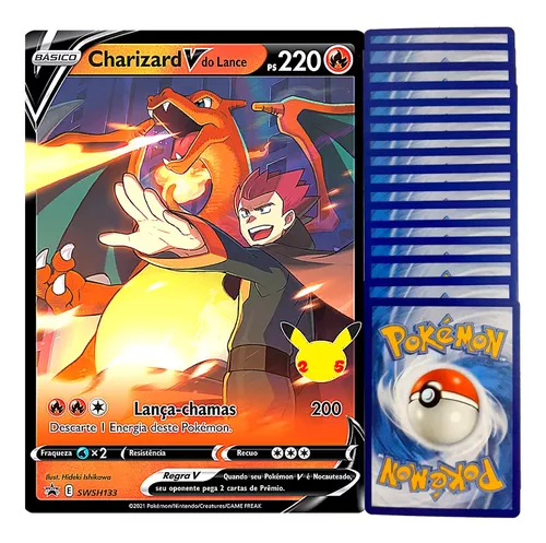 Carta Pokémon Charizard V Gigante E Com Preço Baixo + Brinde