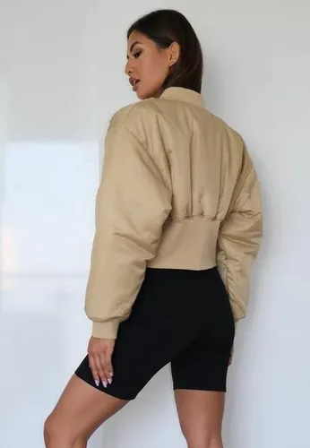 Chaqueta Crop Bomber Con Corsé Elástico De Missguided