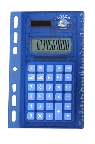 Pack 10 Unid Calculadora Montreal Para Carpeta Cme023-10