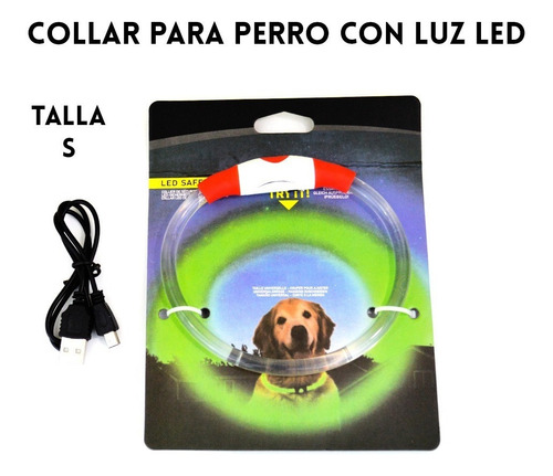 Collar Luminoso Perro Con Luz Led Recargable Usb Brillante