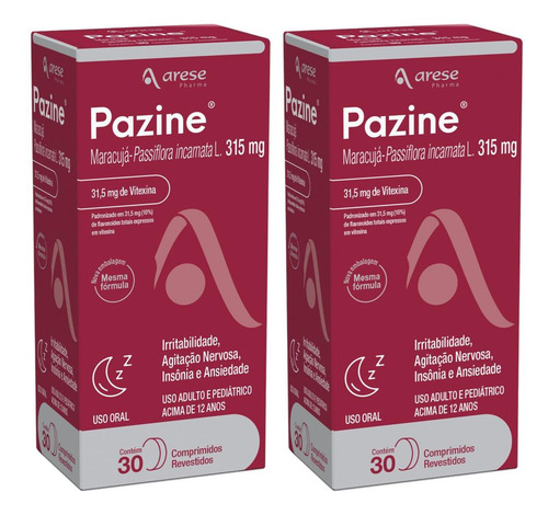 Kit Pazine 315mg Com 2 Unidades De 30 Comprimidos Cada