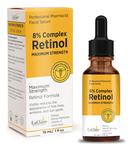 Laclaire 8% Retinol Complex Serum Mejor Suero De Retinol P