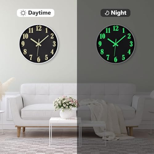 Reloj De Pared - Reloj Luminoso En La Oscuridad De 12 Pulgad