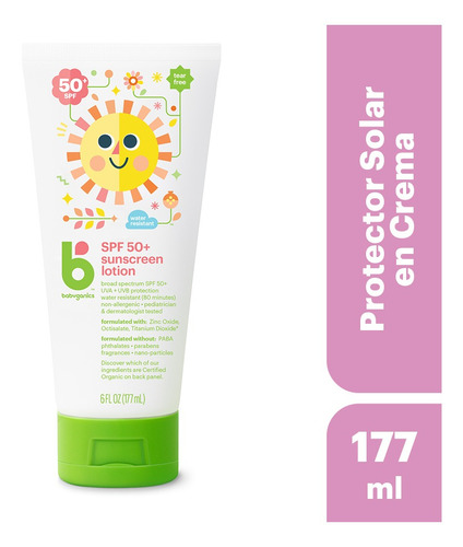 Babyganics Protector Solar En Crema, 177ml