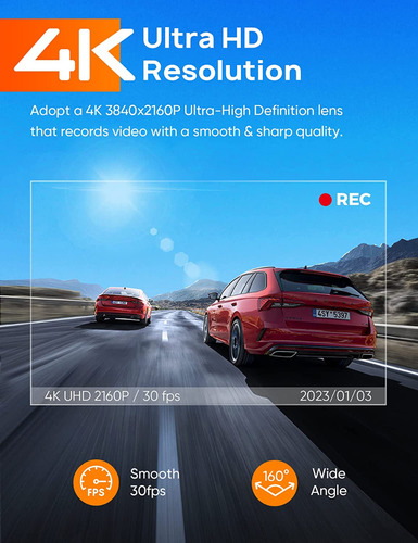 4k Wifi Dash Camara Car Discreta G-sensor Night Vision Loop