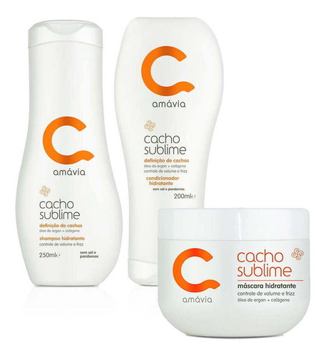 Kit Cacho Sublime Amavia Cabelos Argan Hidratação Cosméticos