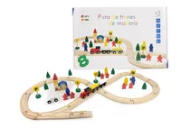 Comprar Pista De Trenes De Madera Juego Didactico Para Armar 