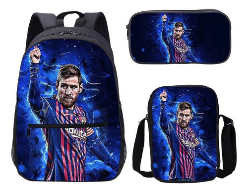 3 Unidades/set Mochila Leo Messi Mochila Bandoleras