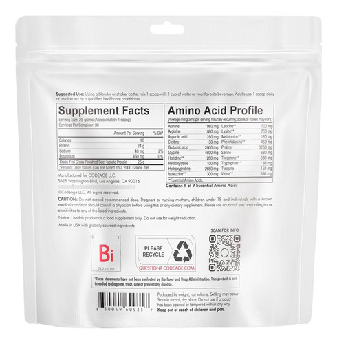 Proteína Aislada De Carne De Res Codeage 750 G
