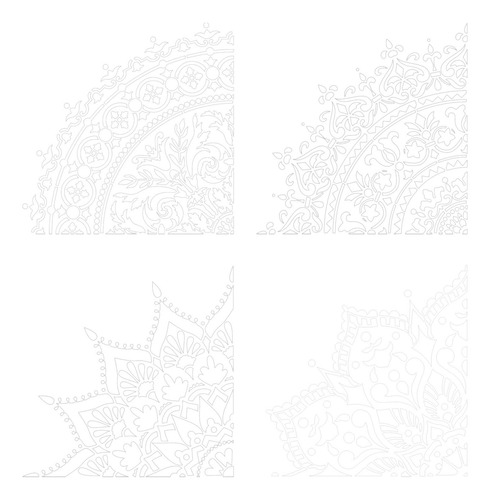 2 Plantilla De Mandala De 4 Piezas, Plantilla De Dibujo De