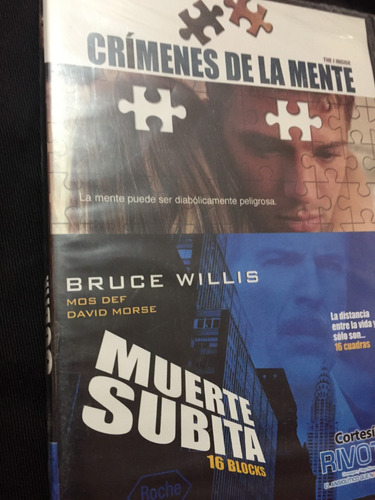 Crimenes De La Mente - Muerte Subita  . Dvd