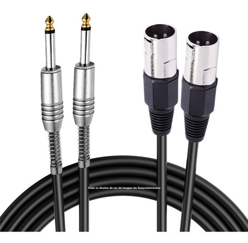 Cabo De Áudio Blindado Xlr Macho Duplo P10 Duplo 1 Metro