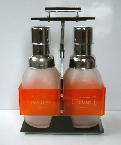 Imagen 3 de 4 de Antigua Wiskera-licorera Doble Con Dispenser / Retro Vintage