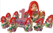 Comprar Souvenir 10 Sirenitas Y Adorno De Torta Porcelana Fría 