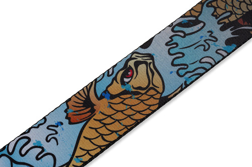 Correa De Guitarra Levy's Leathers Mpd2-009 Con Motivo De Pe Color Koi Fish