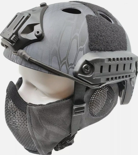 Casco Táctico Airsoft ,con Protección De Cara Metalica.