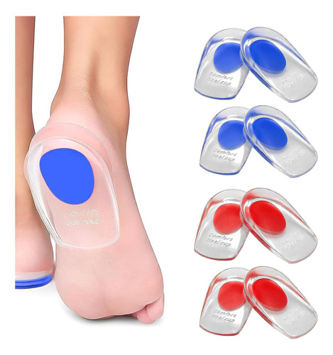 Taloneras Gel Para Fascitis Plantar, 2 Pares De Cada Tamaño