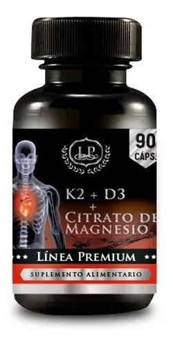 K2 (mk7) + D3 + Citrato De Magnesio Zeo 90 Capsulas Sabor Natural/ 1 Frasco