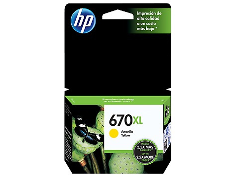 Hp Cz120 Cartucho 670 Xl 2016 Amarillo 3525 4615 4625 5525