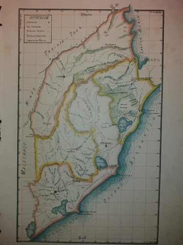 Mapa Del Departamento De Rocha Año 1892