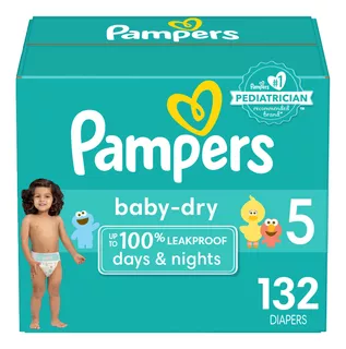 Pampers Baby Dry - Pañales Etapa 5, 132 Piezas. Para Bebés