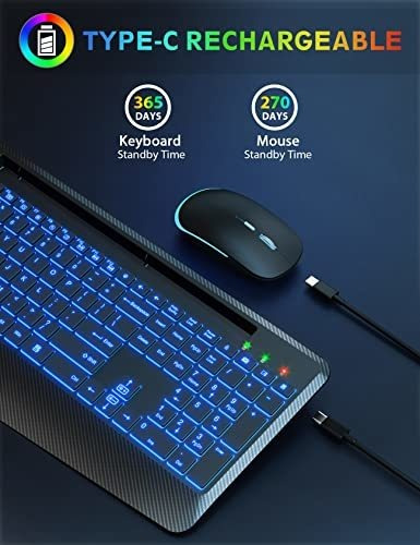 Teclado Y Ratón Inalámbricos Con Retroiluminación,