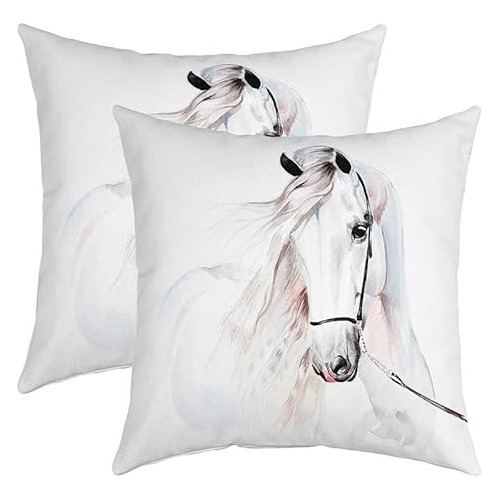 Lindas Fundas De Almohada De Caballo Galopante 18 X18  ...