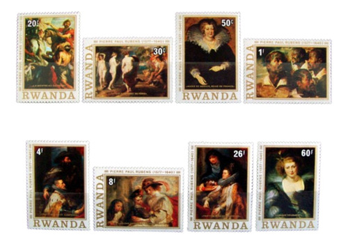 Rwanda, Arte Serie Sc. 819-26 Pinturas Rubens 77 Mint L6009
