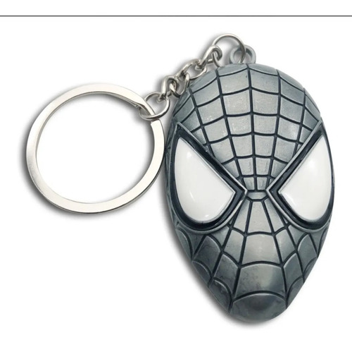 Llavero Metal Mascara Spiderman Plateado