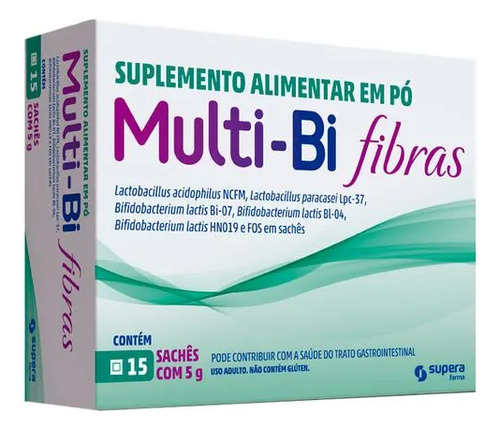 Fibra Em Pó Multi-bi Fibras 15 Sachês