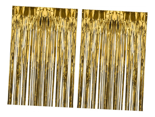 Cortinas Con Flecos De Papel De Aluminio Brillante,, Oro