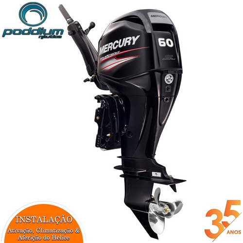 Motor De Popa Mercury 60 Hp 4 Tempos Elhpt Efi Ct Mid Tiller