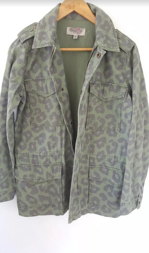 Campera Gabardina Mujer Camuflada Animal Print Ecote