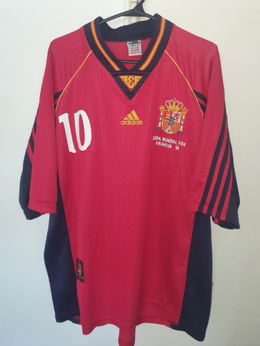 Camiseta Seleccion España adidas 1998 Titular Raul #10 T.xl