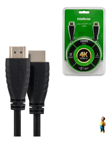 Imagem 1 de 5 de Ch 2030 Cabo Hdmi 2.0 3 Metros 4k 60 Hz - Intelbras