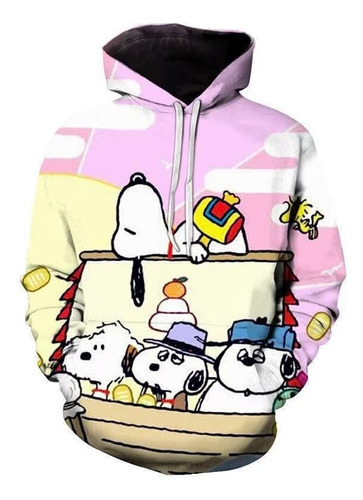 Sudadera Casual Colorida Con Diseño De Snoopy