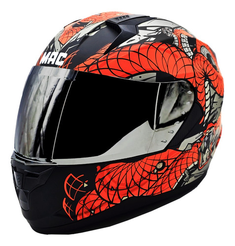 Casco Moto Mac Bass Snake Cuota Combo 2 Visores Devotobikes