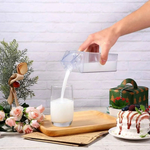 Garrafa De Geladeira Caixa De Leite 750ml Transparente