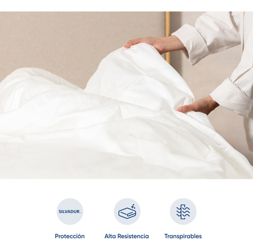 Funda De Duvet Algodón Satinado Luuna, Matriqueen Blanco Liso