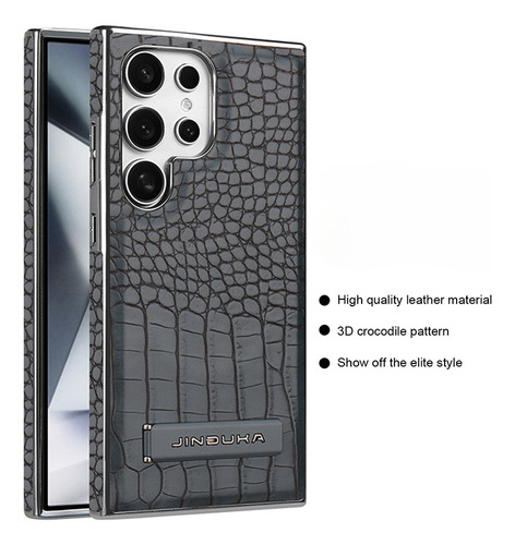 Funda De Teléfono Electrochapada Con Soporte De Cuero De Alta Calidad Para Samsung Galax