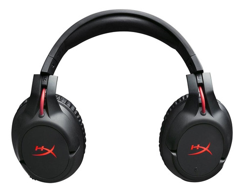 Imagen 2 de 4 de Audífonos gamer inalámbricos HyperX Cloud Flight negro con luz rojo LED
