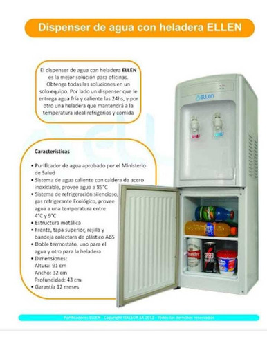 Imagen 1 de 3 de Alquiler Dispenser Frio/calor A Red Instalacion Sin Cargo