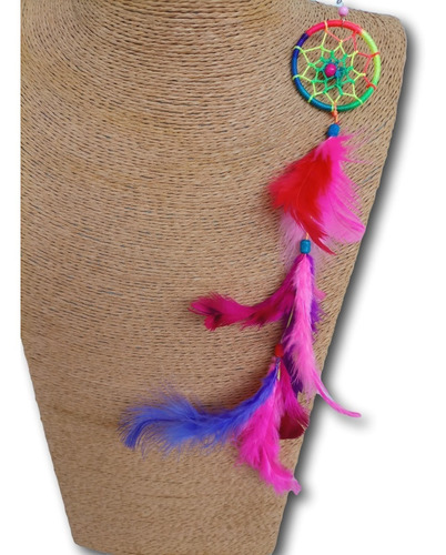 Imagem 3 de 3 de Brinco Filtro Dos Sonhos Com Penas Arco Íris Ref. 1120