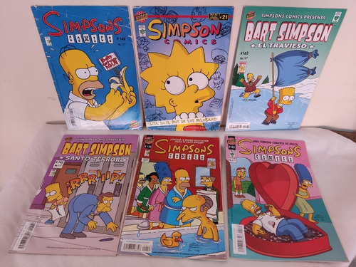 Lote De 6 Revistas Simpson Comics Dif Números.