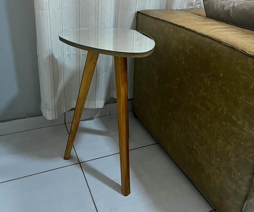 Mesa Canto E Apoio Lateral Orgânica Espelhada Paris Mirror Cor Prateado