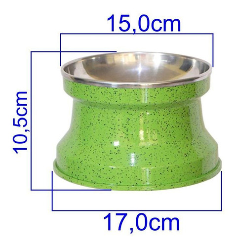 Imagem 3 de 3 de Comedouro Alto Gatos Alumínio Verde Gastrobel + Brinquedo