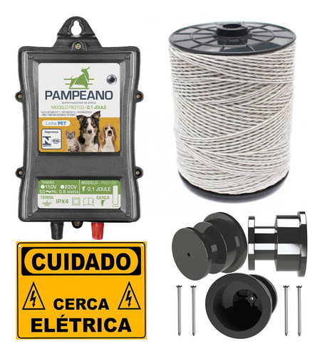 Eletrificador Cerca Eletrica Para Cães Petshok Kit Completo