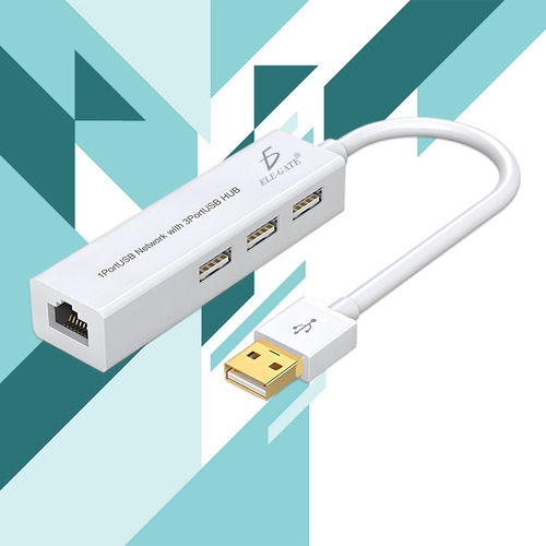 Hub Usb 2.0 A Rj45 Ethernet 10/100 Mbps Para Pc Y Mac