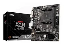 Comprar Placa Msi A520m-a Pro, Ddr4, Ryzen 3ra Gen 4000 Series