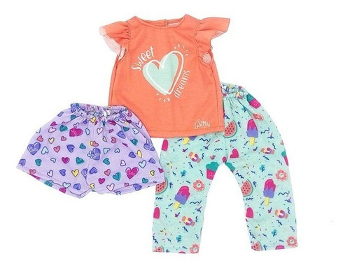 Imagen 1 de 7 de Witty Girls Pijama Candy Ropa Muñecas 45 Cm/18 PuLG